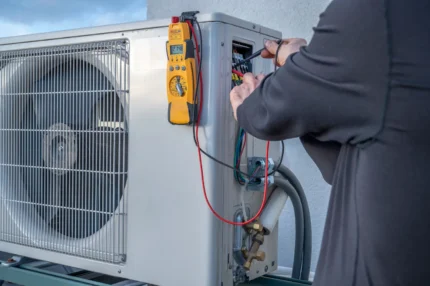 Kombi's technician repairing a ductless mini split system